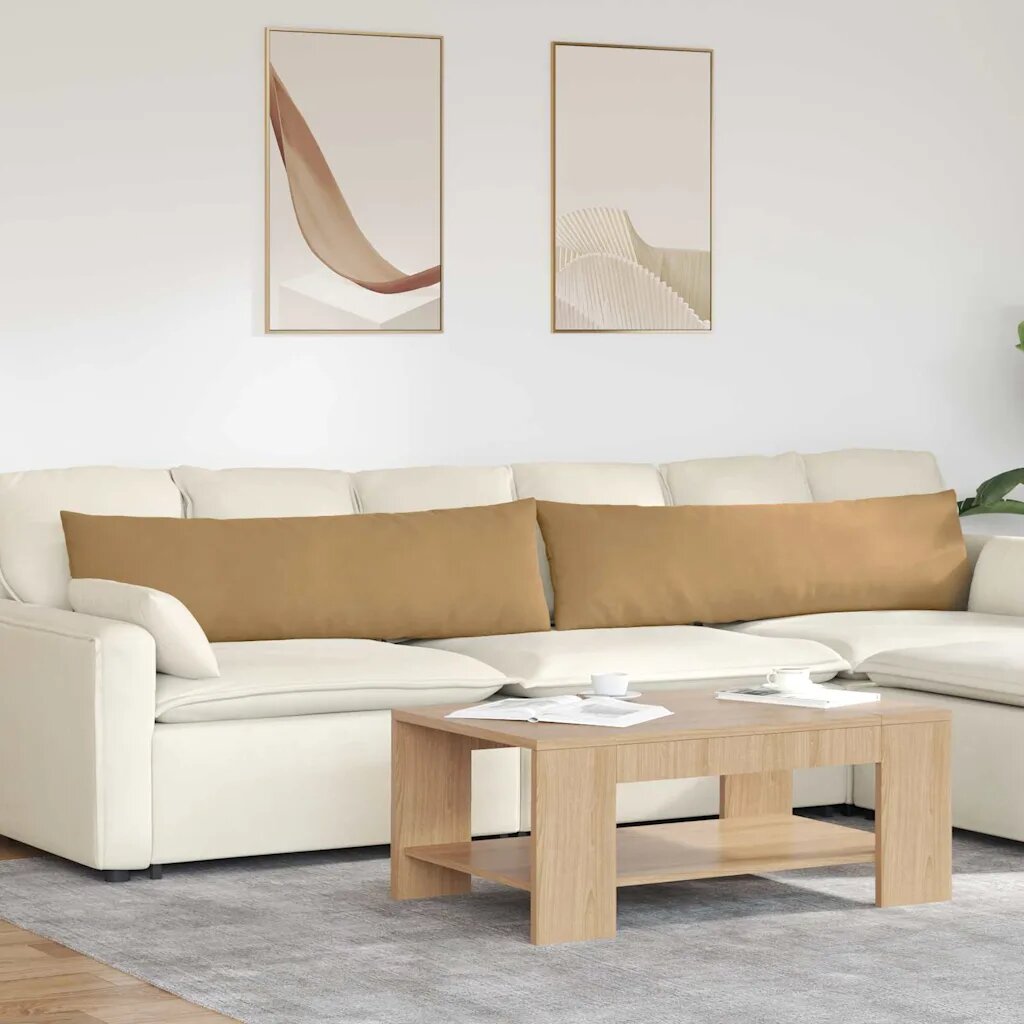 vidaXL Диван възглавници 2 pcs Кафяво 145 x 40 см Кордюрова тъкан