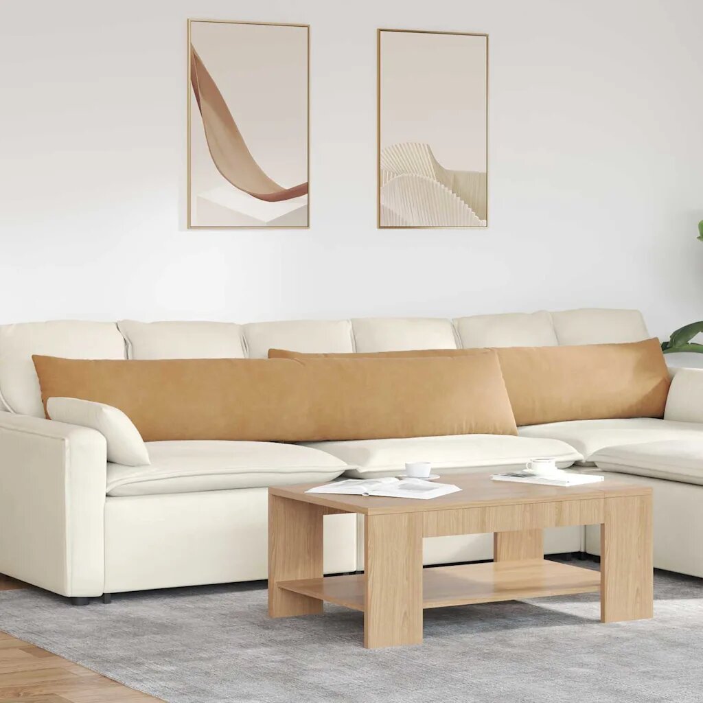 vidaXL Диван възглавници 2 pcs Кафяво 200 x 40 см Кордюрова тъкан