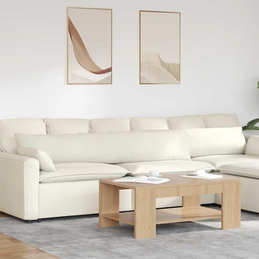 vidaXL Диван възглавници 2 pcs Крем 200 x 40 см Кордюрова тъкан