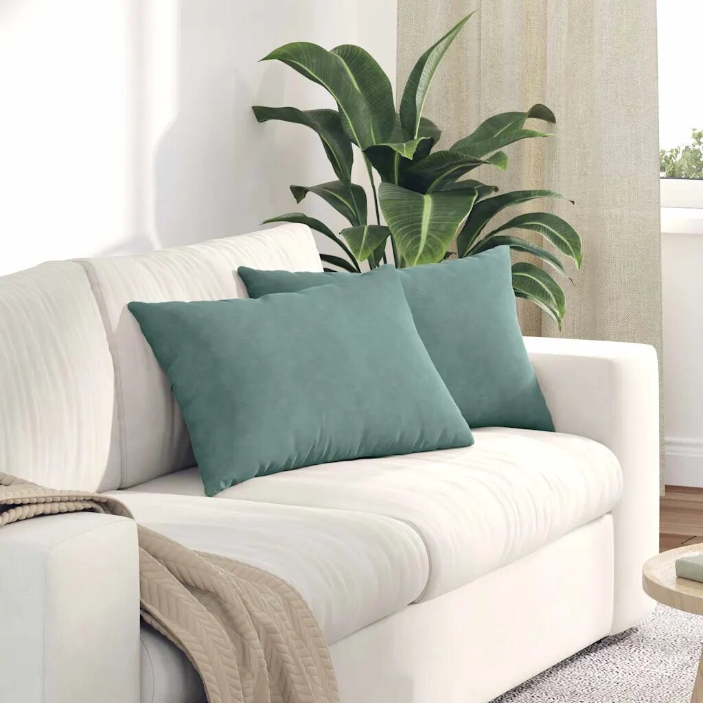 vidaXL Диван възглавници 2 pcs Морско зелено 60 x 40 cm