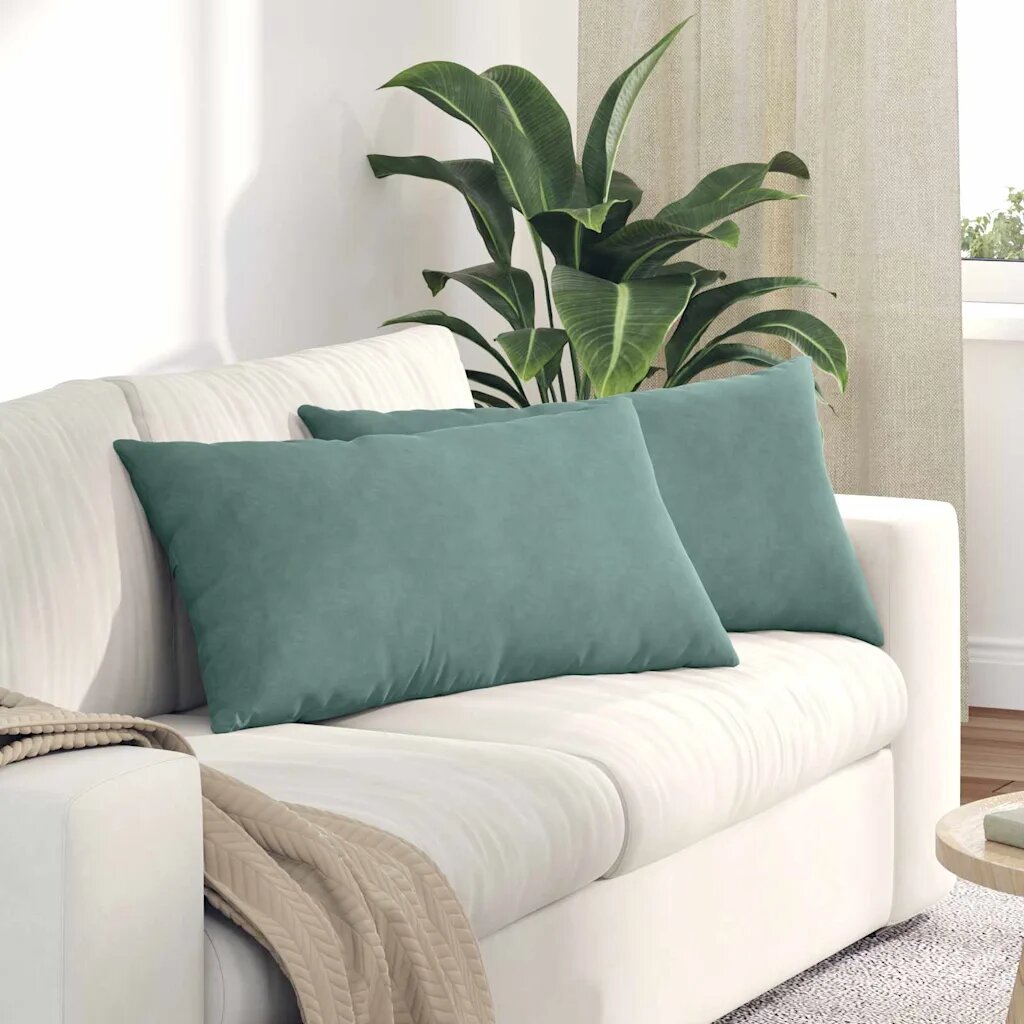 vidaXL Диван възглавници 2 pcs Морско зелено 80 x 40 cm
