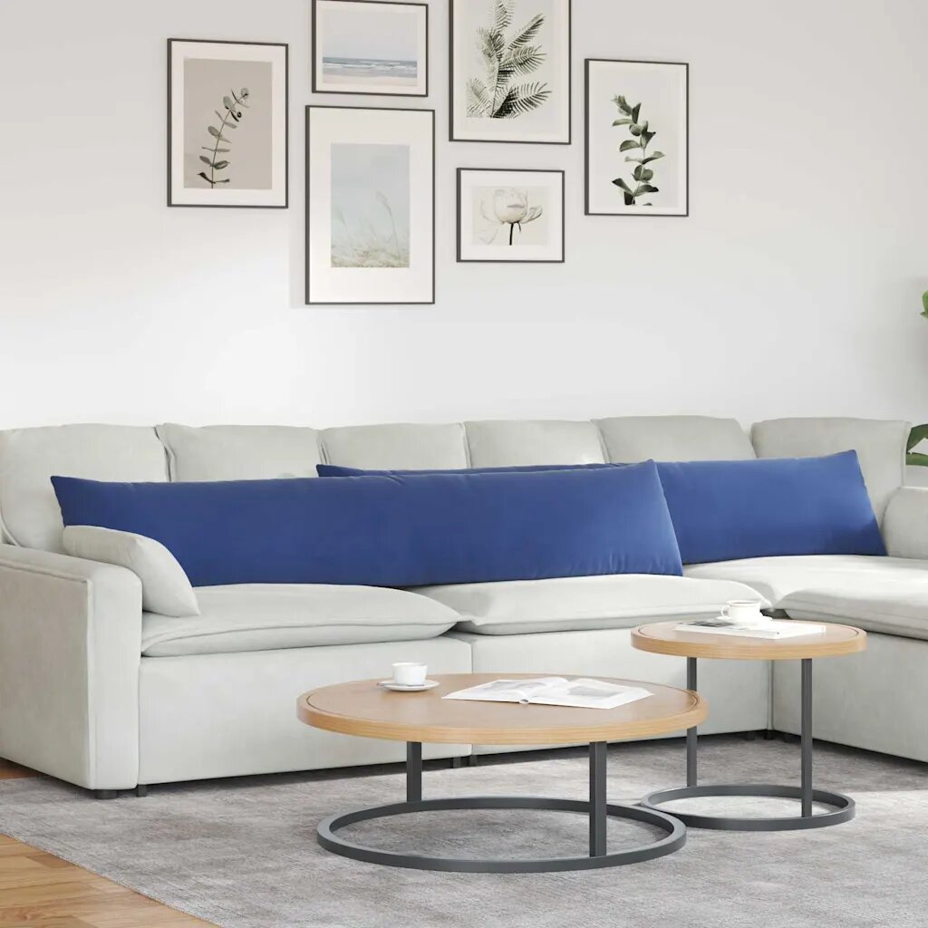 vidaXL Диван възглавници 2 pcs Полицейско синьо 200 x 40 см