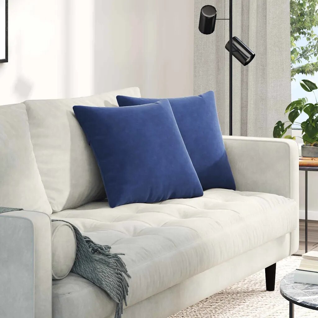 vidaXL Диван възглавници 2 pcs Полицейско синьо 45 x 45 cm