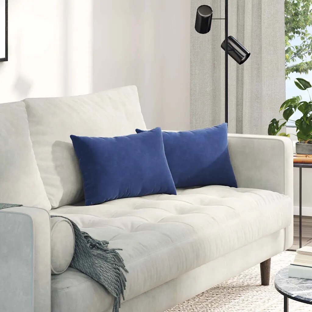 vidaXL Диван възглавници 2 pcs Полицейско синьо 50 x 30 cm