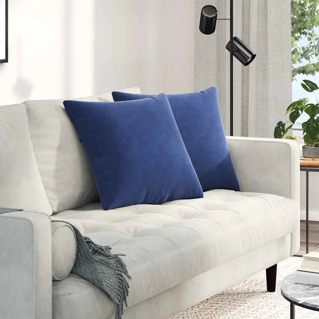 vidaXL Диван възглавници 2 pcs Полицейско синьо 50 x 50 cm