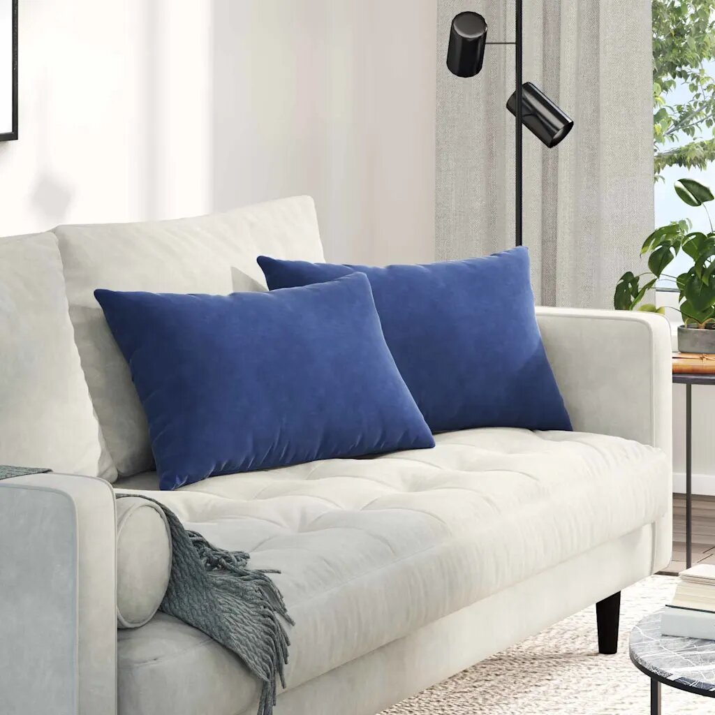 vidaXL Диван възглавници 2 pcs Полицейско синьо 60 x 40 cm