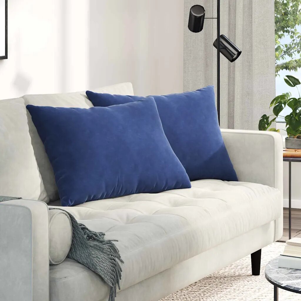 vidaXL Диван възглавници 2 pcs Полицейско синьо 70 x 50 cm
