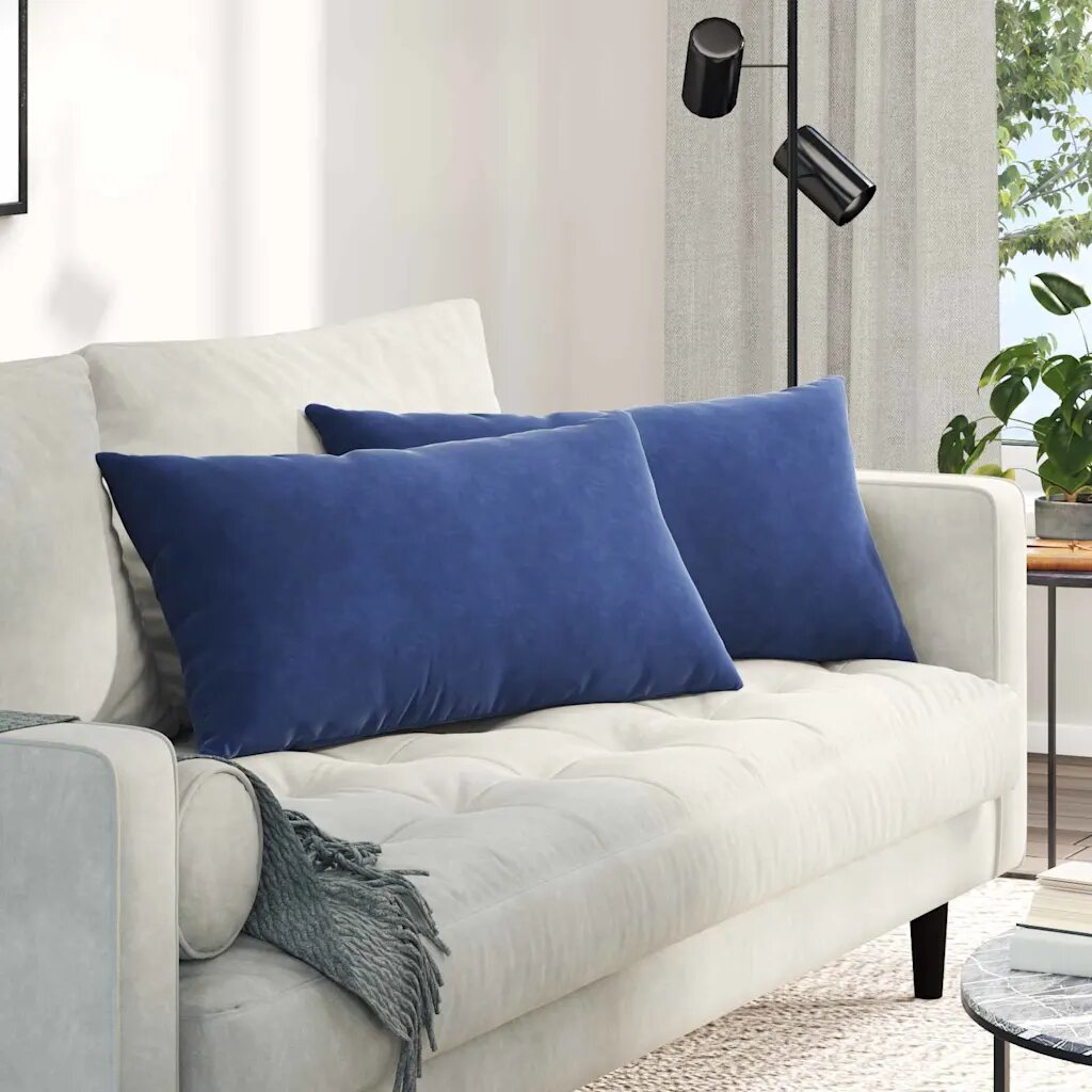 vidaXL Диван възглавници 2 pcs Полицейско синьо 80 x 40 cm