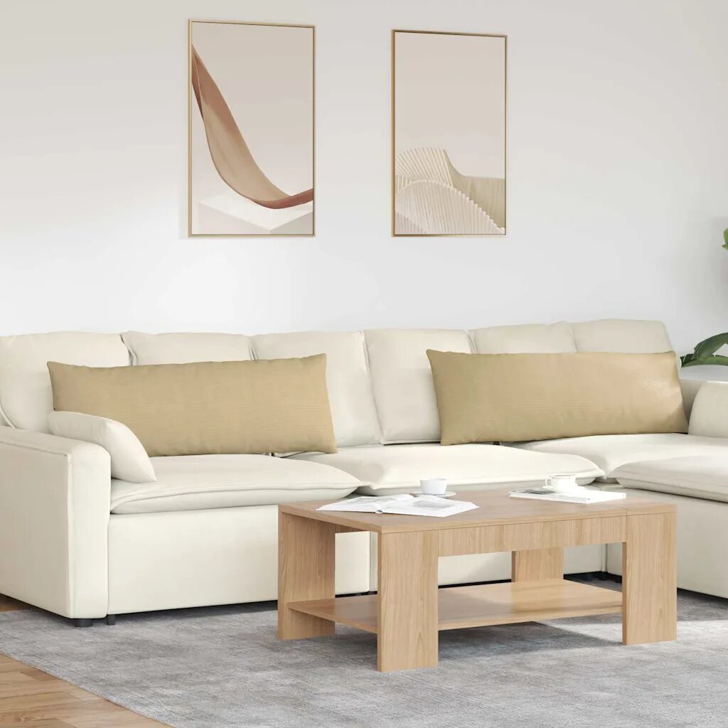 vidaXL Диван възглавници 2 pcs Сивозелен 120 x 40 cm Кордюрова тъкан
