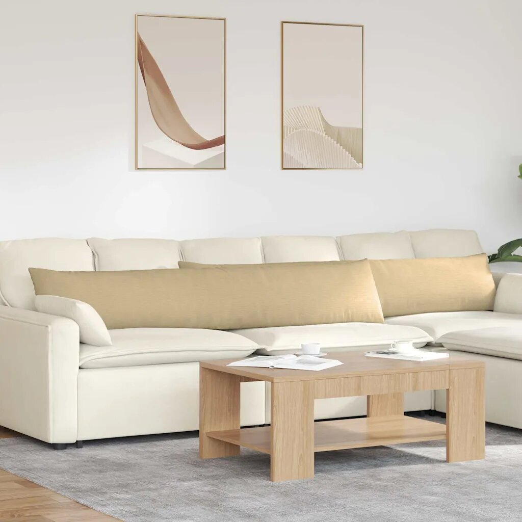 vidaXL Диван възглавници 2 pcs Сивозелен 200 x 40 см Кордюрова тъкан
