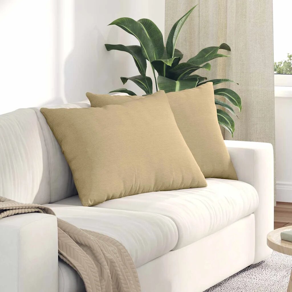 vidaXL Диван възглавници 2 pcs Сивозелен 70 x 50 cm Кордюрова тъкан