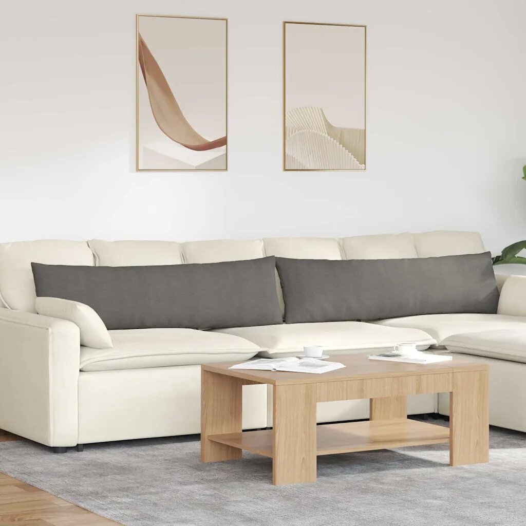 vidaXL Диван възглавници 2 pcs Светлосиво 145 x 40 см Кордюрова тъкан