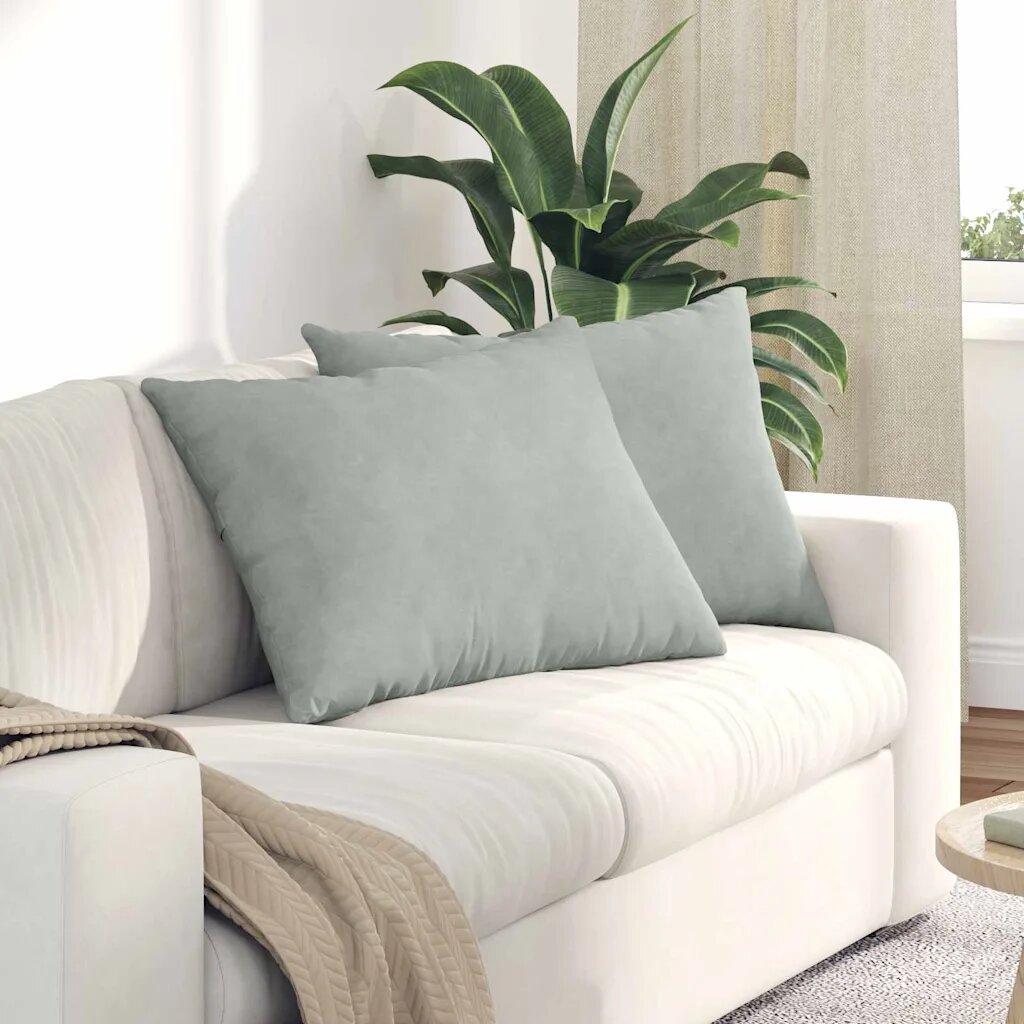 vidaXL Диван възглавници 2 pcs Светлосиво 70 x 50 cm Кордюрова тъкан