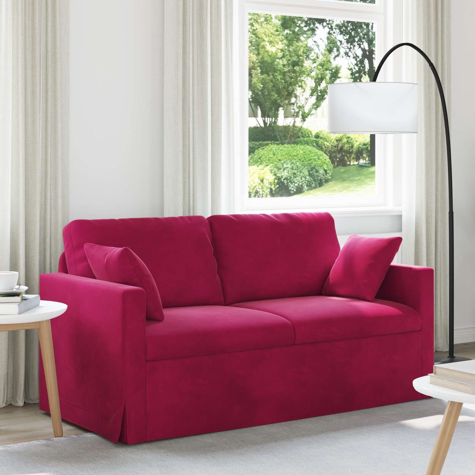 vidaXL Диван Виненочервен 158 x 78 x 80 см Кадифе