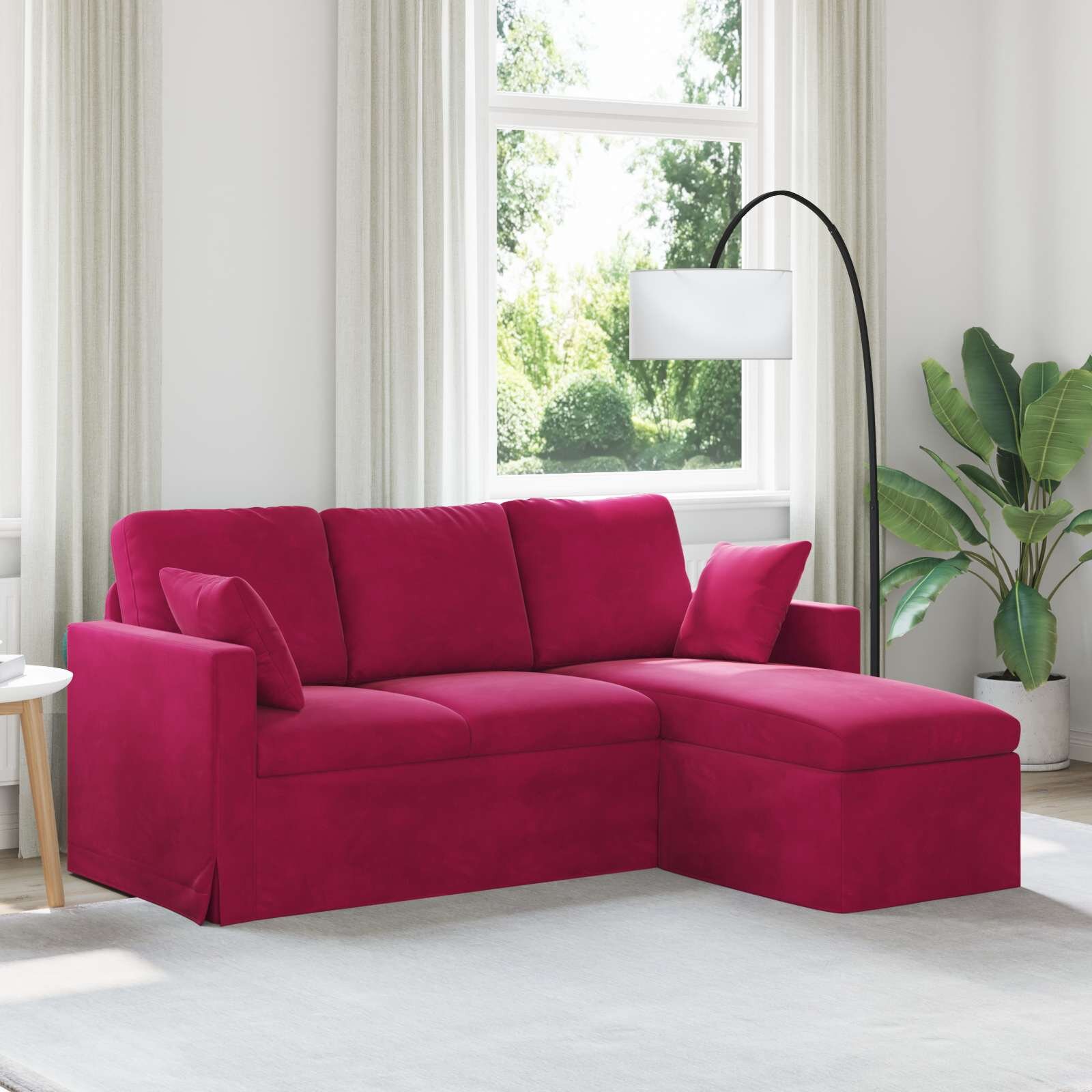 vidaXL Диван Виненочервен 178 x 134 x 80 см Кадифе