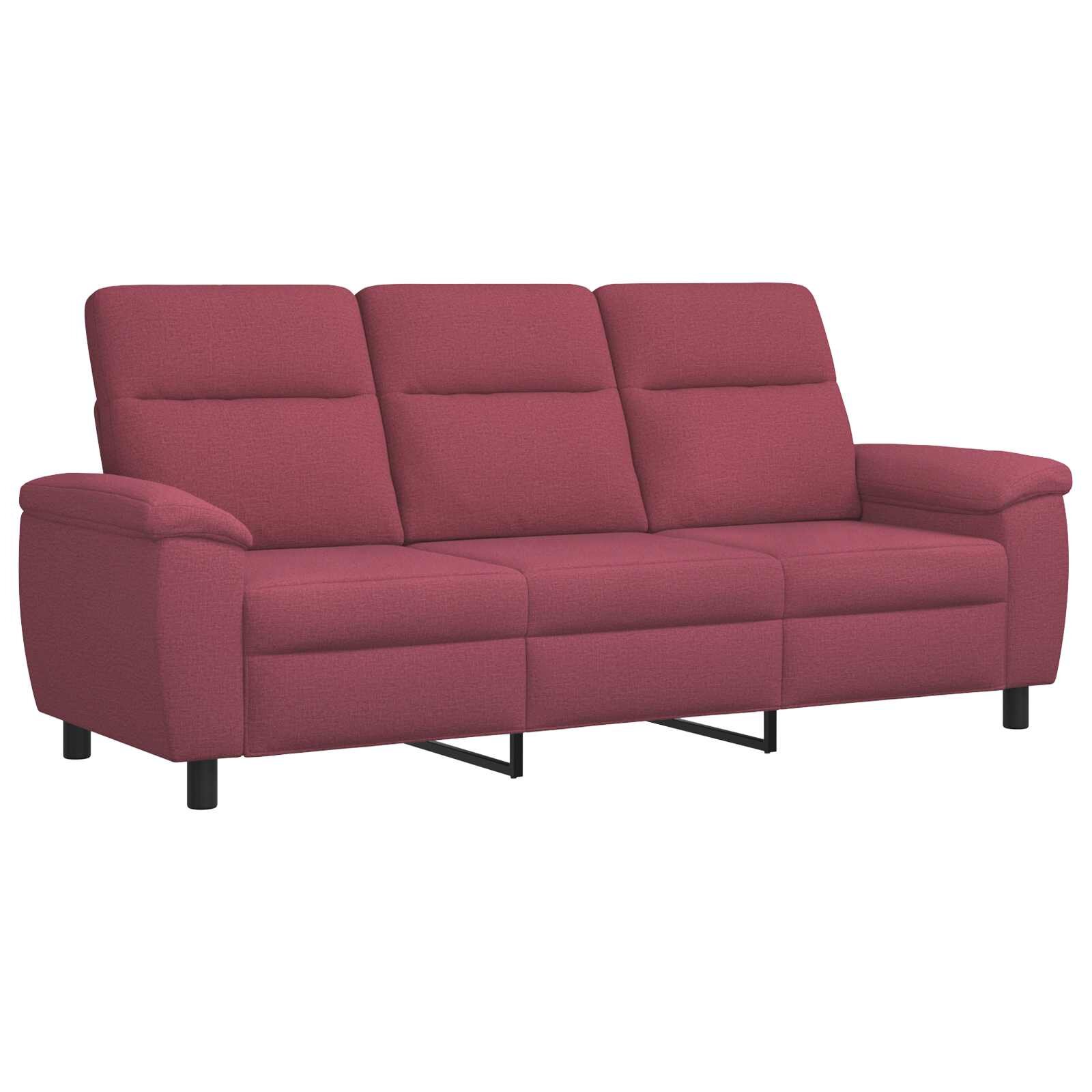 vidaXL Диван Виненочервен 214 x 90 x 95 см Текстил
