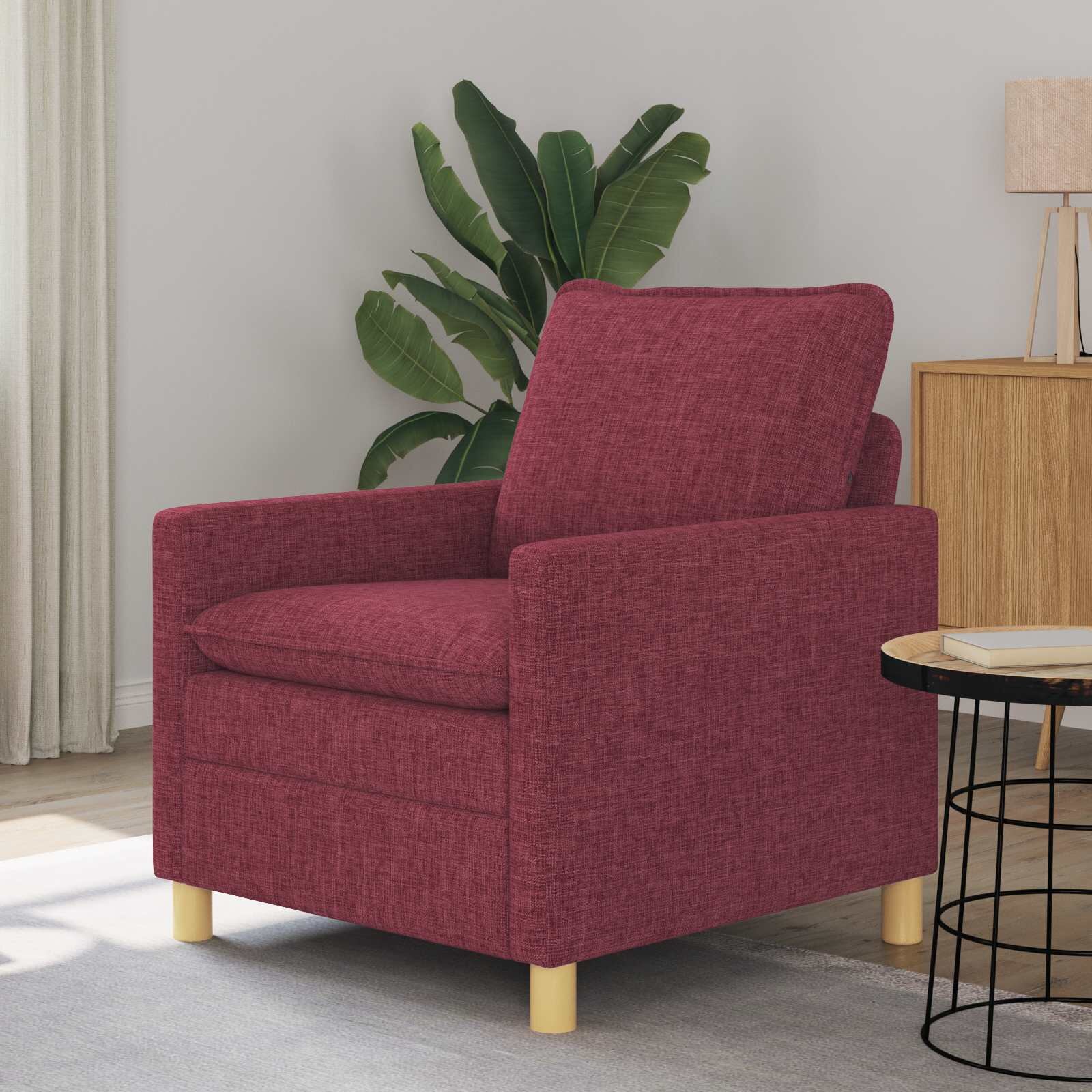 vidaXL Диван Виненочервен 76 x 81 x 875 см Текстил