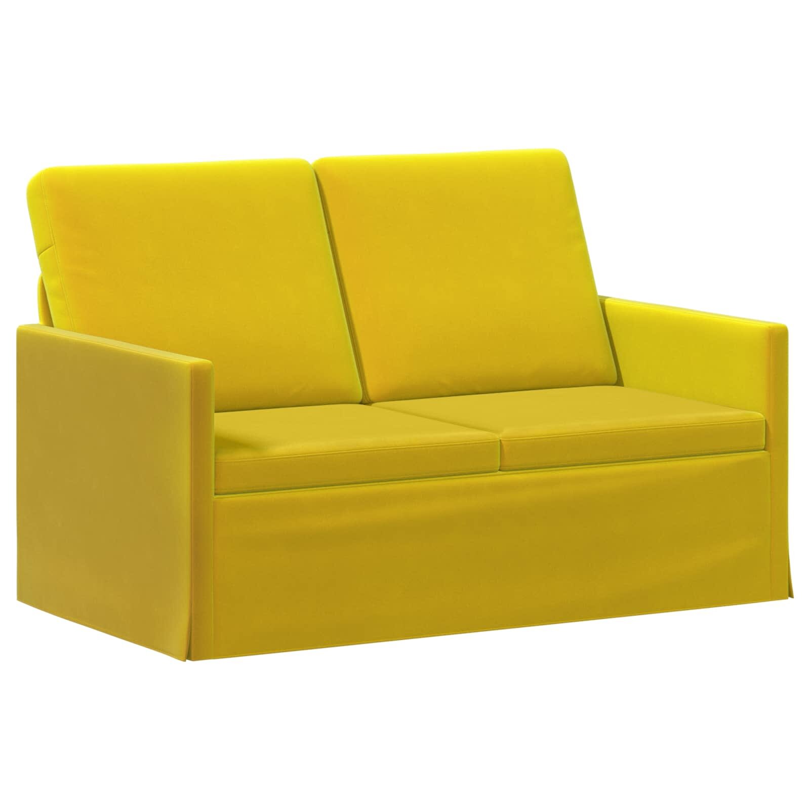 vidaXL Диван за двама Жълто 130 x 81 x 82 см Кадифе