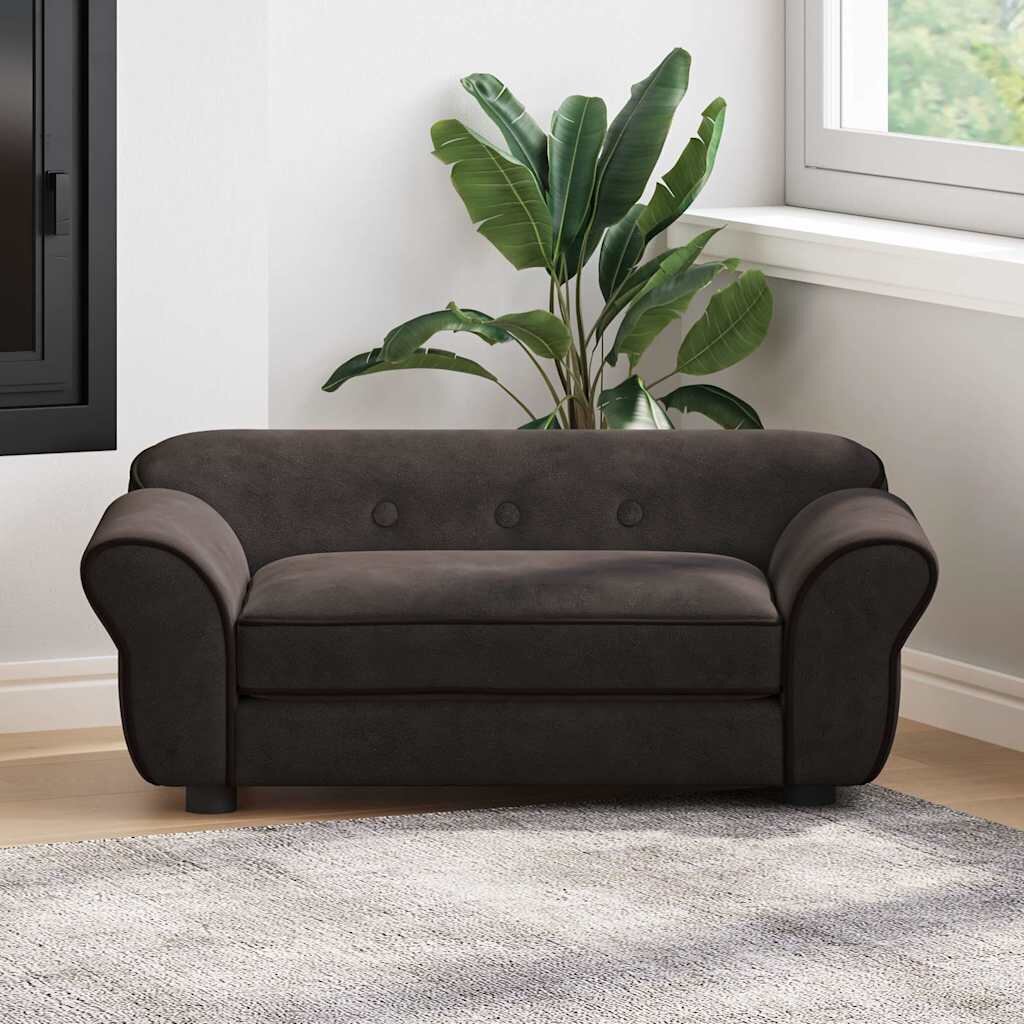 vidaXL Диван за кучета кафяв 72x45x30 см плюш
