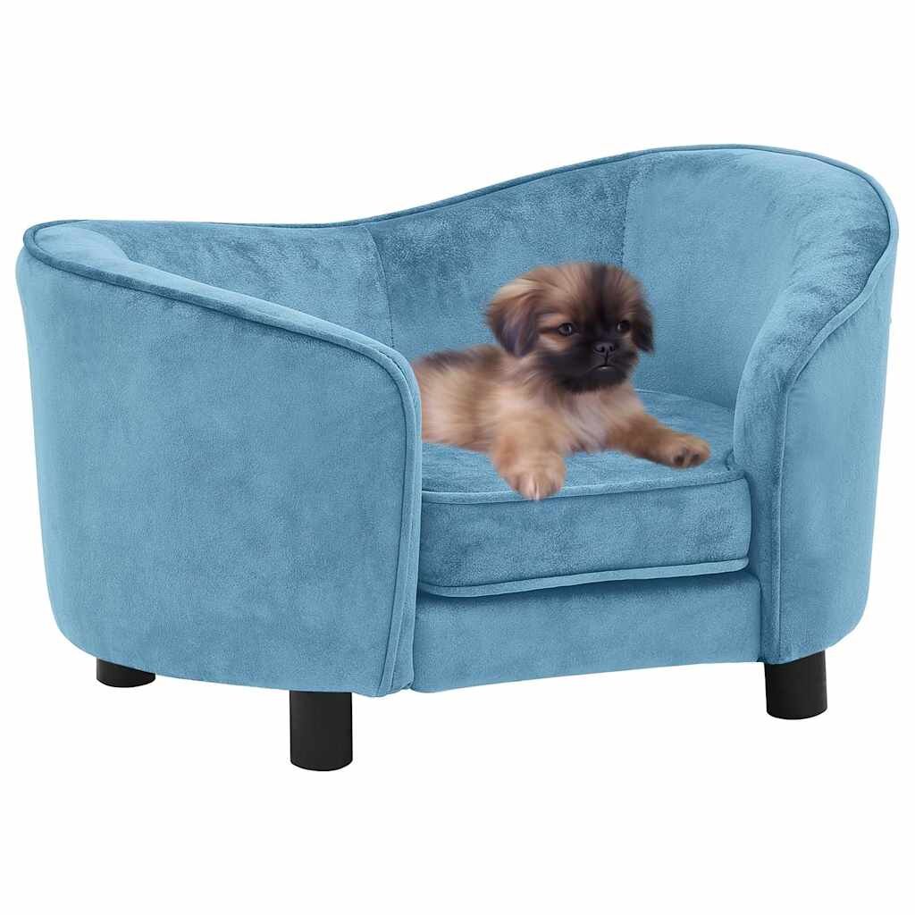 vidaXL Диван за кучета тюркоаз 69x49x40 см плюш