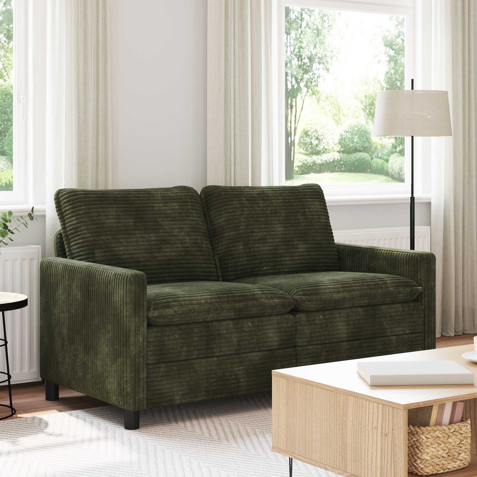 vidaXL Диван Зелено 156 x 81 x 875 см Полиестер