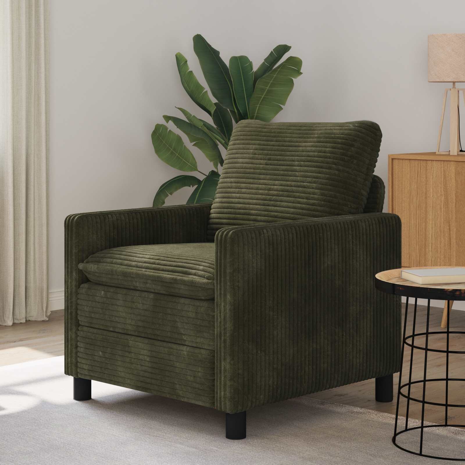 vidaXL Диван Зелено 76 x 81 x 875 см Полиестер