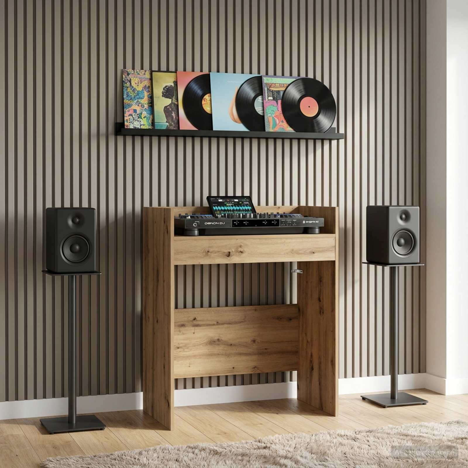 vidaXL DJ маса Дъб артизан 62 x 45 x 102 см Инженерна дървесина