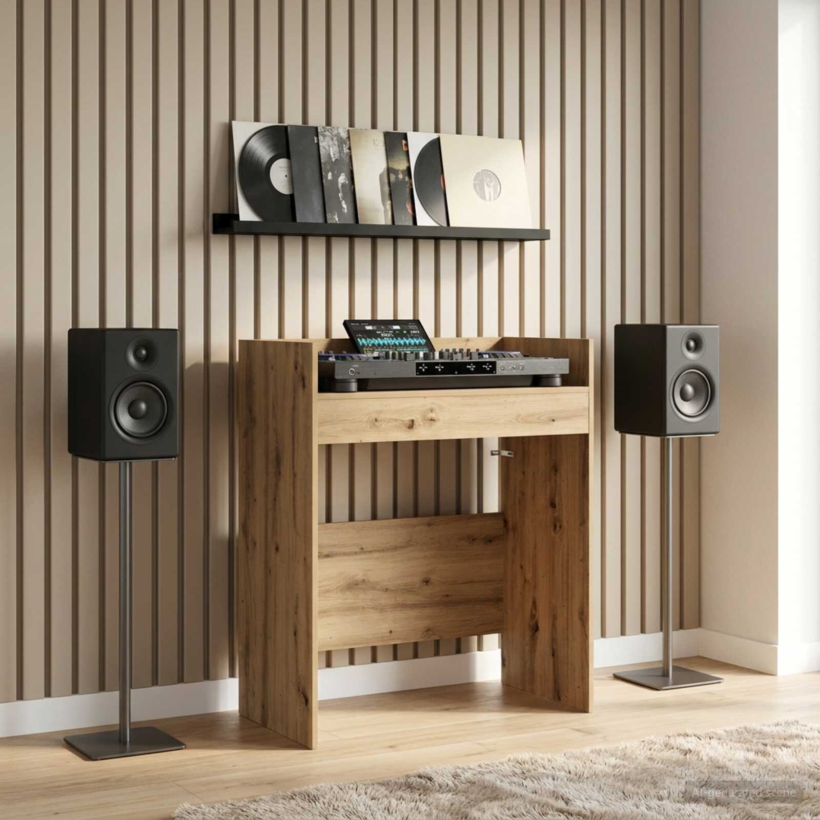 vidaXL DJ маса Дъб артизан 82 x 45 x 102 см Инженерна дървесина