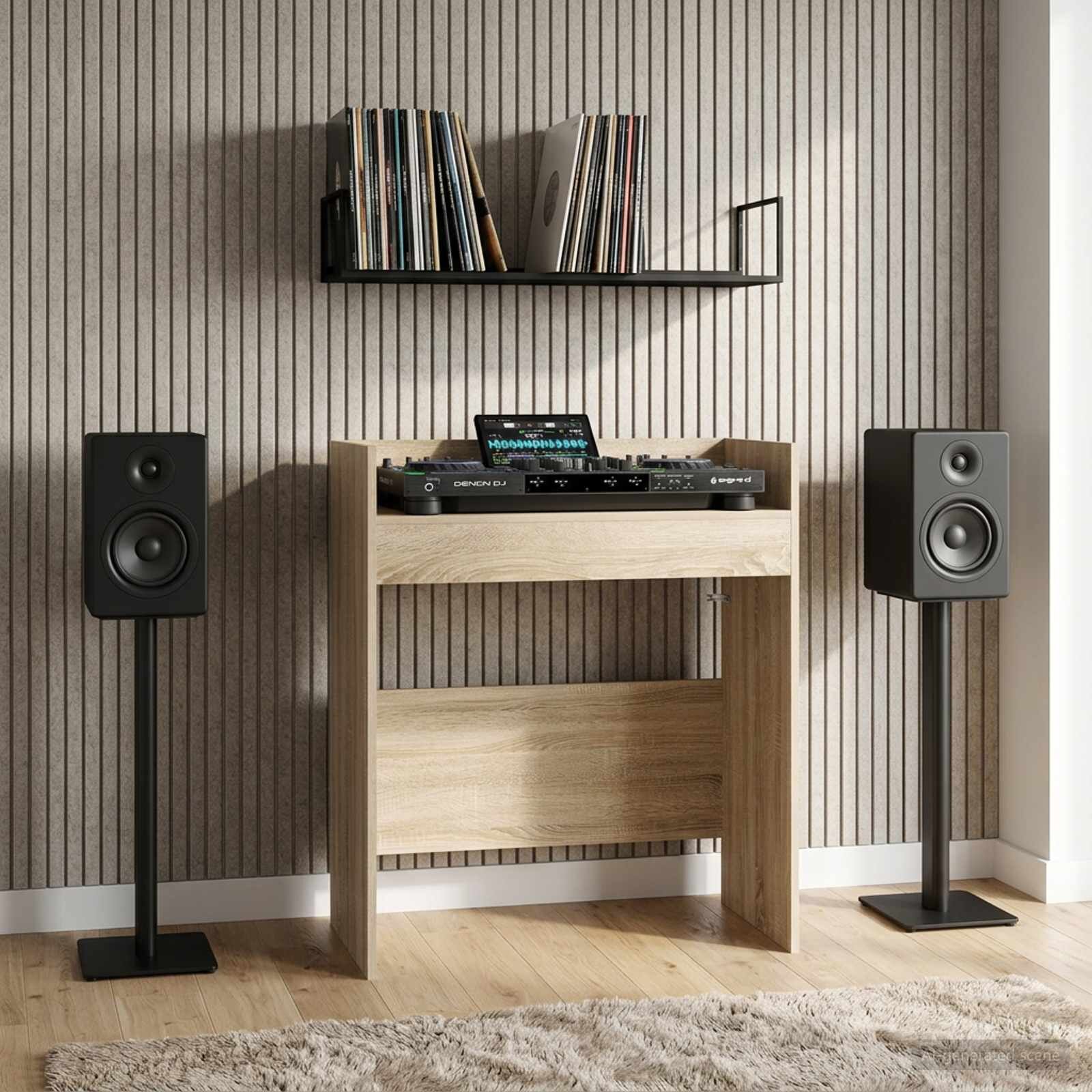 vidaXL DJ маса Дъб сонома 102 x 45 x 102 см Инженерна дървесина
