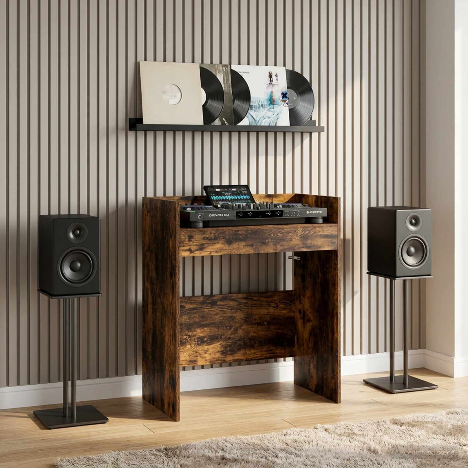vidaXL DJ маса Опушен дъб 62 x 45 x 102 см Инженерна дървесина
