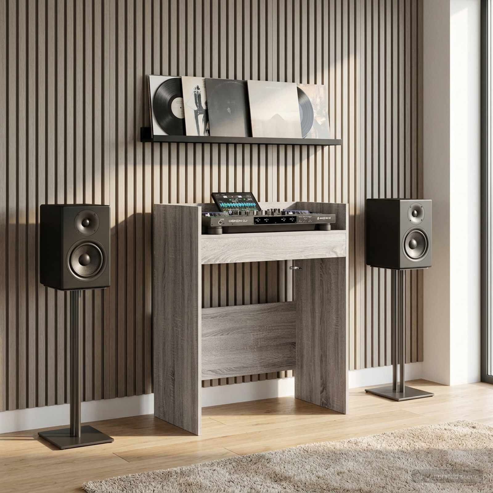 vidaXL DJ маса Сив Сонома 62 x 45 x 102 см Инженерна дървесина