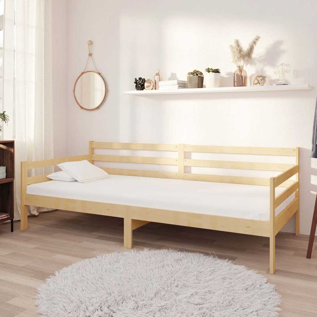 vidaXL Дневно легло борово дърво масив 90x200 см