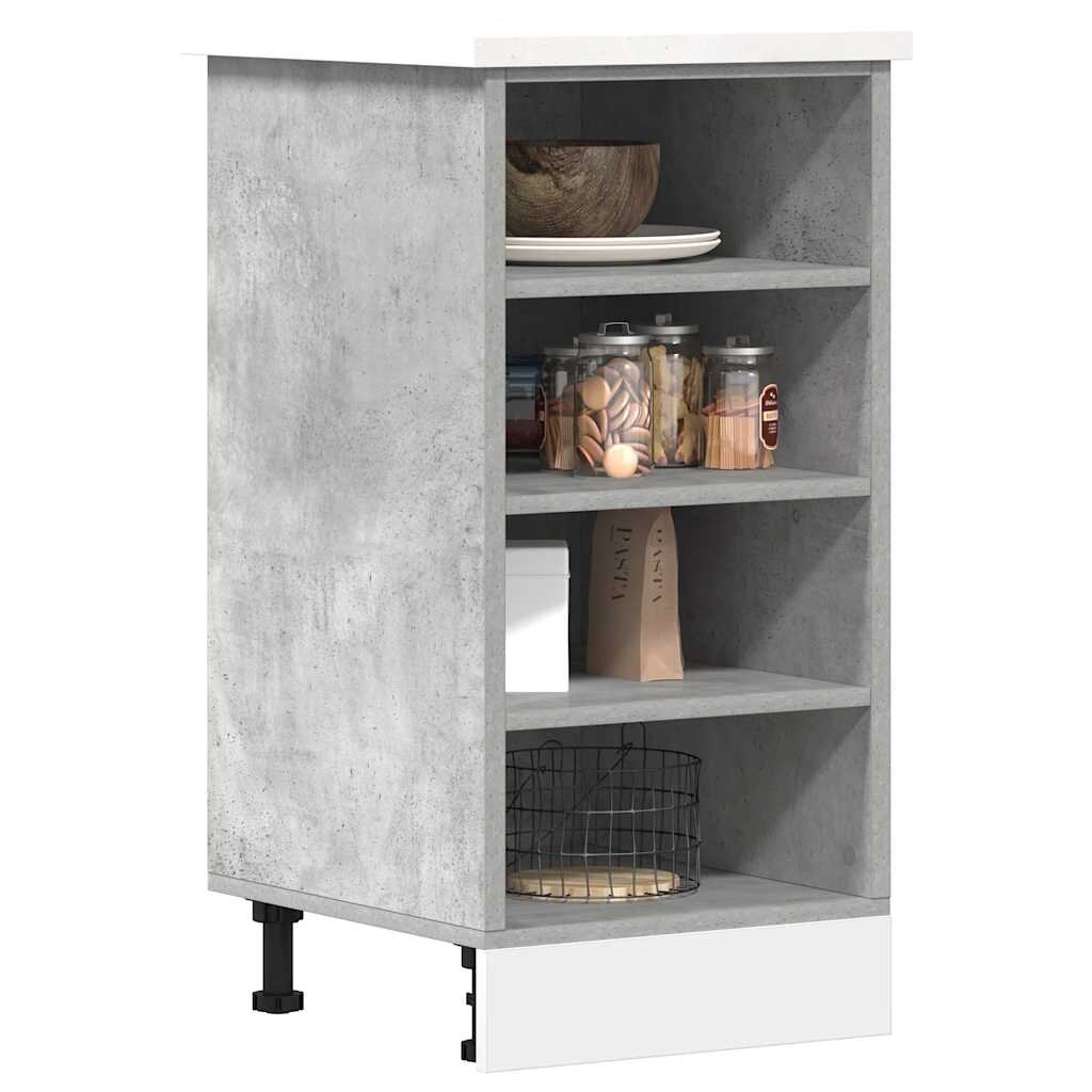 vidaXL Долен шкаф "Рига" сив 40x445x815 см инженерно дърво