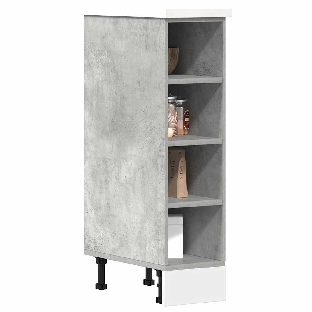 vidaXL Долен шкаф "Рига" сив бетонен 20x445x815 см инженерно дърво
