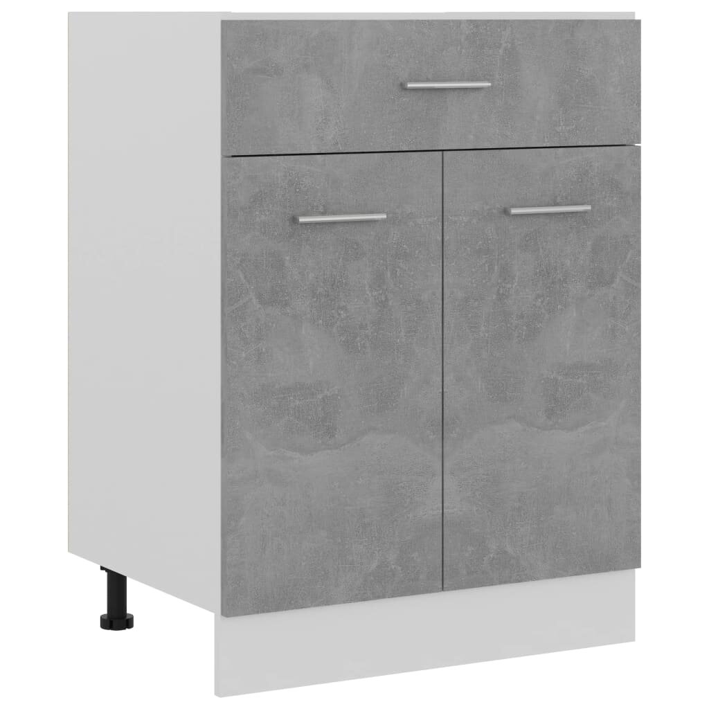 vidaXL Долен шкаф с чекмедже бетонно сив 60x46x815 см инженерно дърво