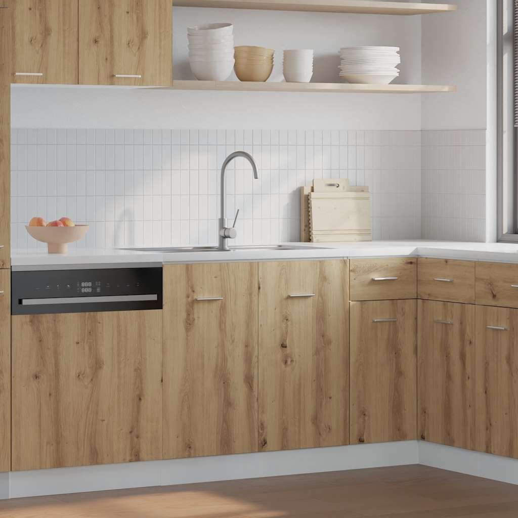 vidaXL Долен шкаф за мивка "Lyon" дъб Artisan 80x46x815 см инженерно дърво