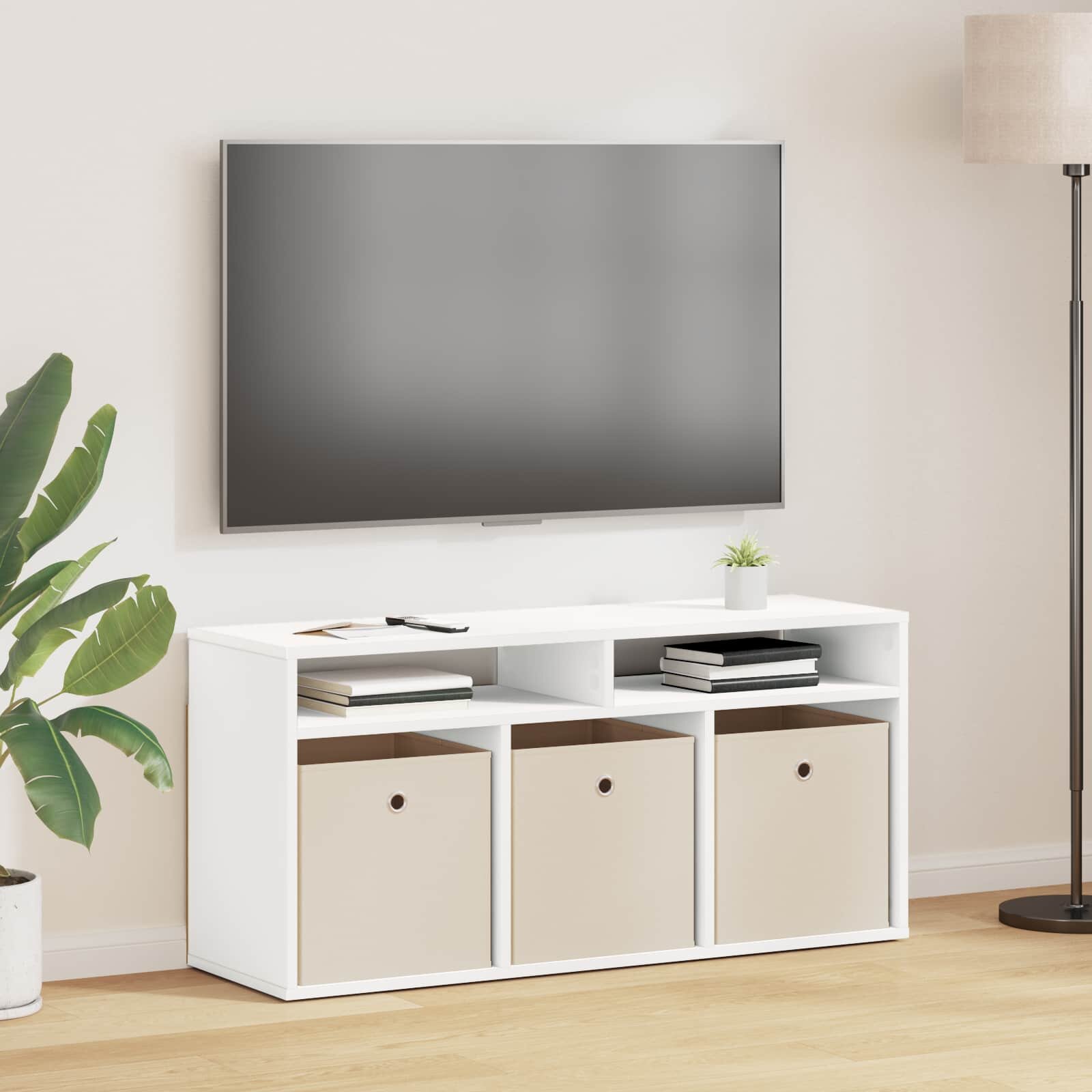 vidaXL Долно шкафче с чекмедже Бяло 102 x 32 x 485 см