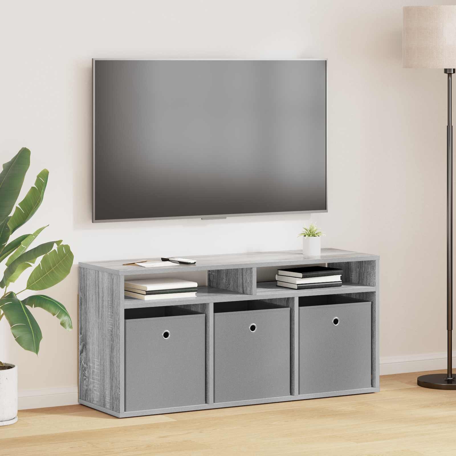 vidaXL Долно шкафче с чекмедже Сив Сонома 102 x 32 x 485 см