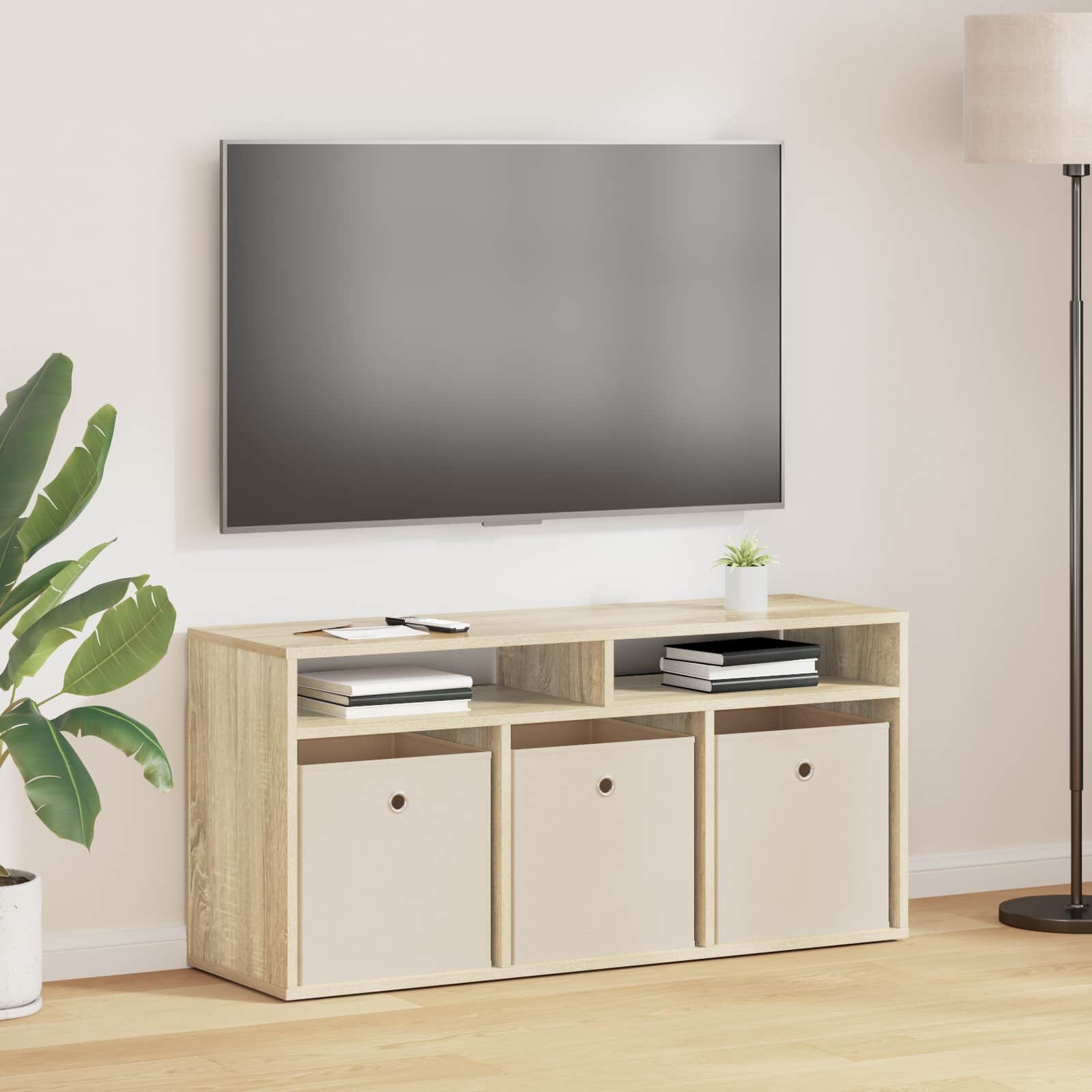 vidaXL Долно шкафче с чекмедже Сонома дъб 102 x 32 x 485 см