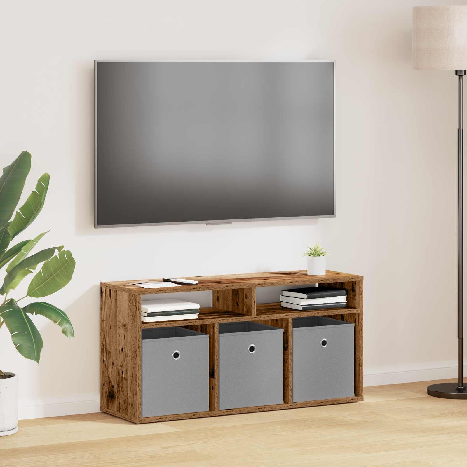 vidaXL Долно шкафче с чекмедже Старо дърво 87 x 275 x 43 см