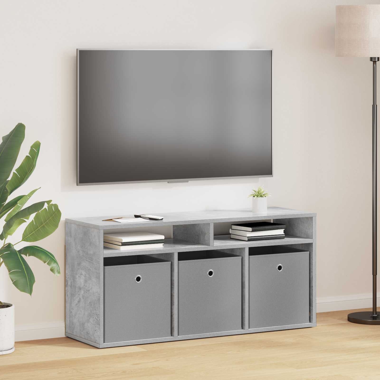 vidaXL Долно шкафче с чекмедже Циментено сиво 102 x 32 x 485 см