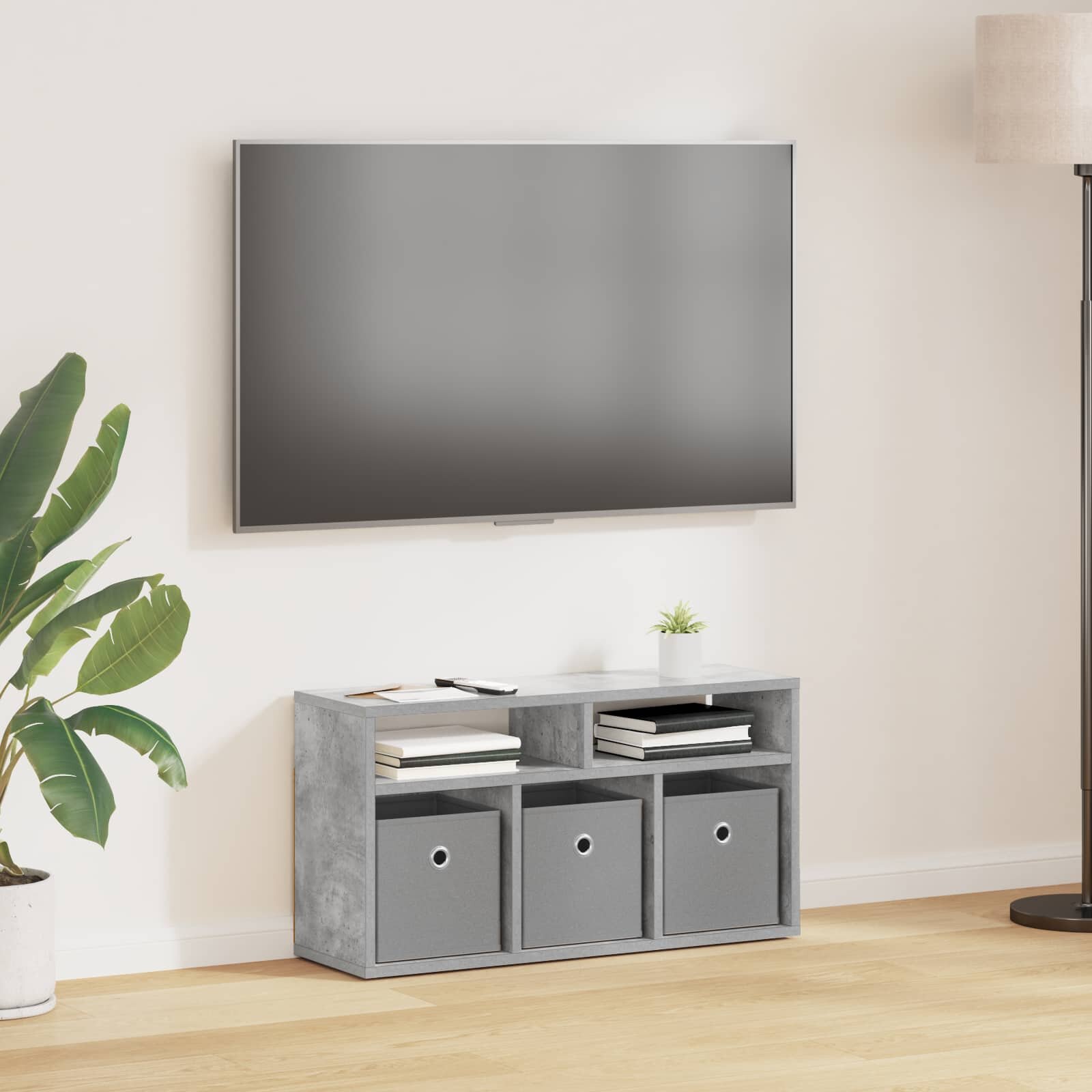 vidaXL Долно шкафче с чекмедже Циментено сиво 72 х 225 х 38 см