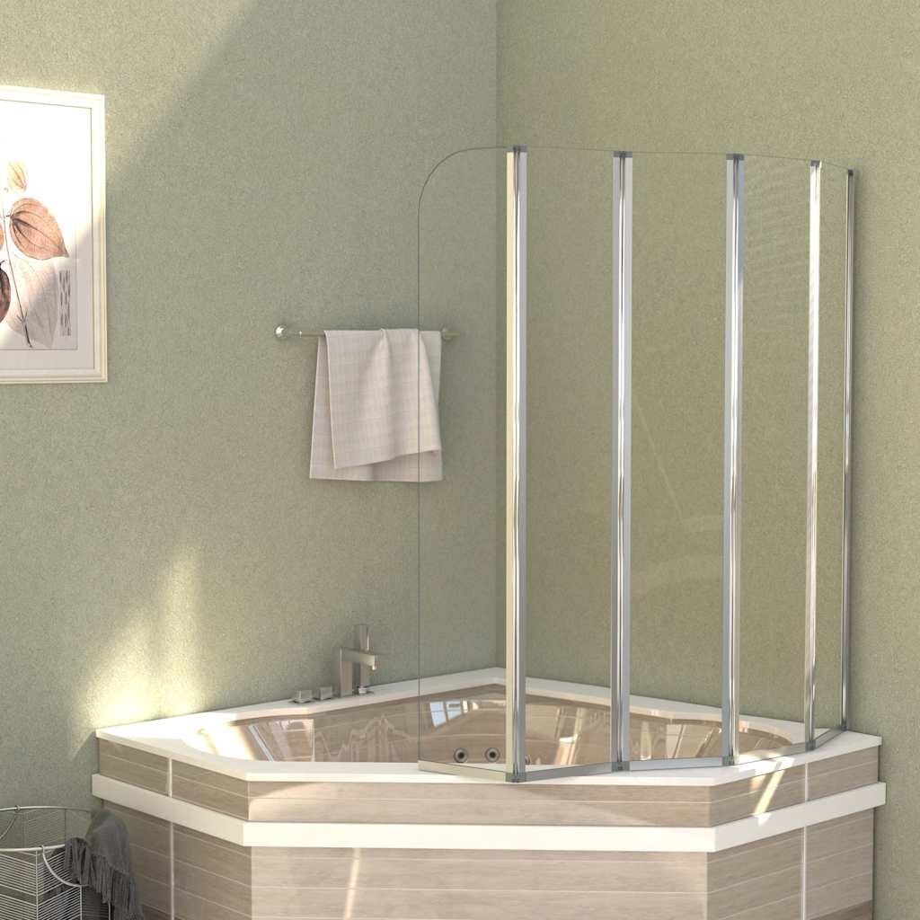 vidaXL Душ кабина 120x140 см закалено стъкло прозрачна