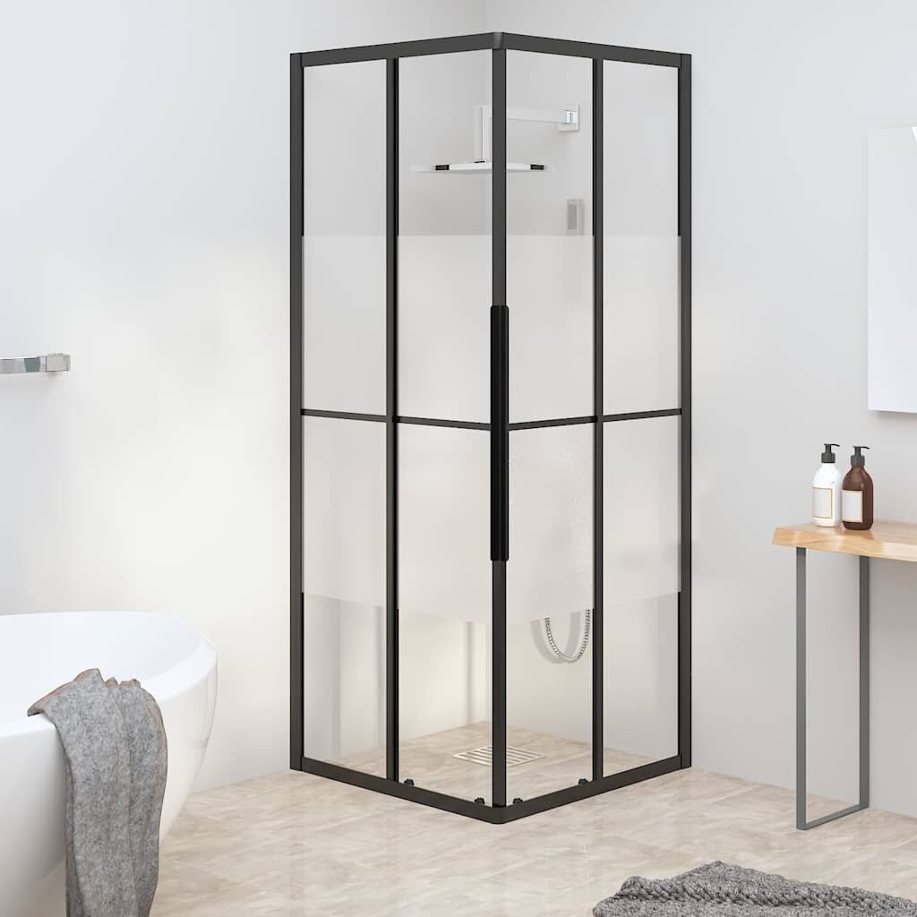 vidaXL Душ кабина полуматирано ESG стъкло 80x80x180 см