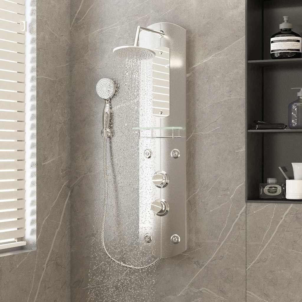 vidaXL Душ панел 25x43x110 см сребрист