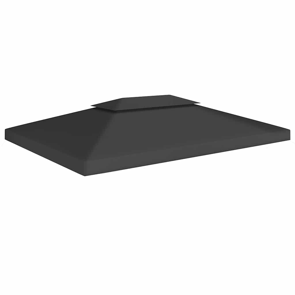 vidaXL Двоен покрив за шатра 310 г/м² 4x3 м черен