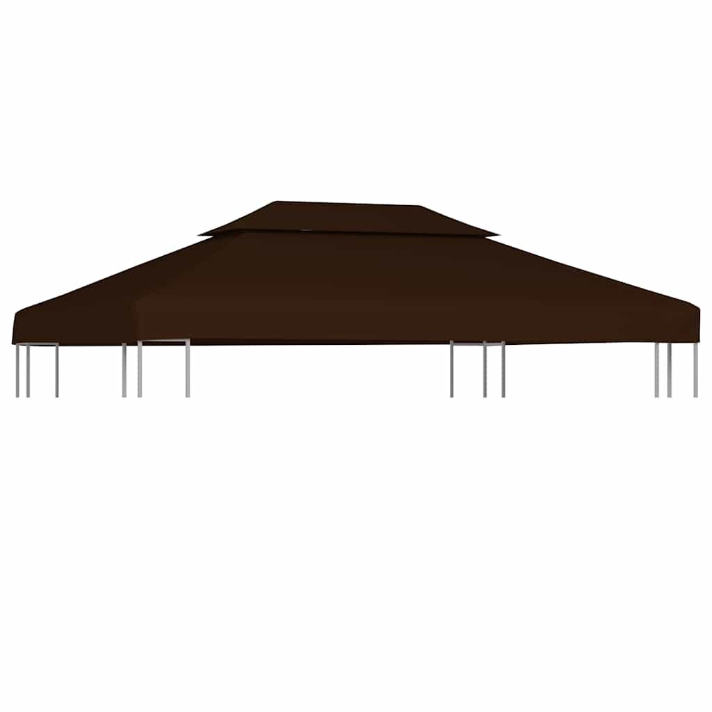 vidaXL Двоен покрив за шатра 310 г/м² 4x3 м кафява