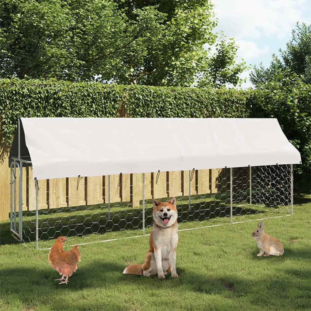 vidaXL Дворна клетка за кучета с покрив 400x100x150 см
