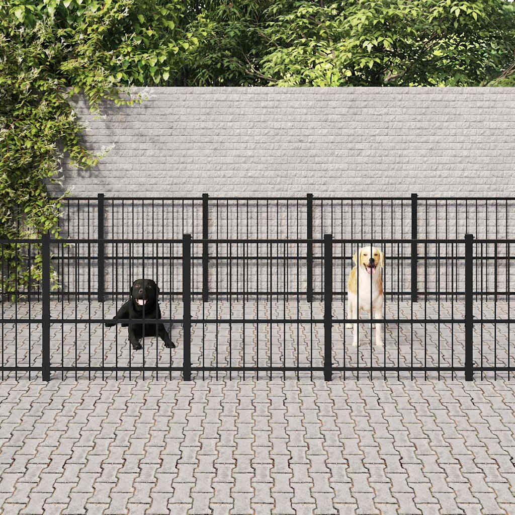 vidaXL Дворна клетка за кучета стомана 1694 м²