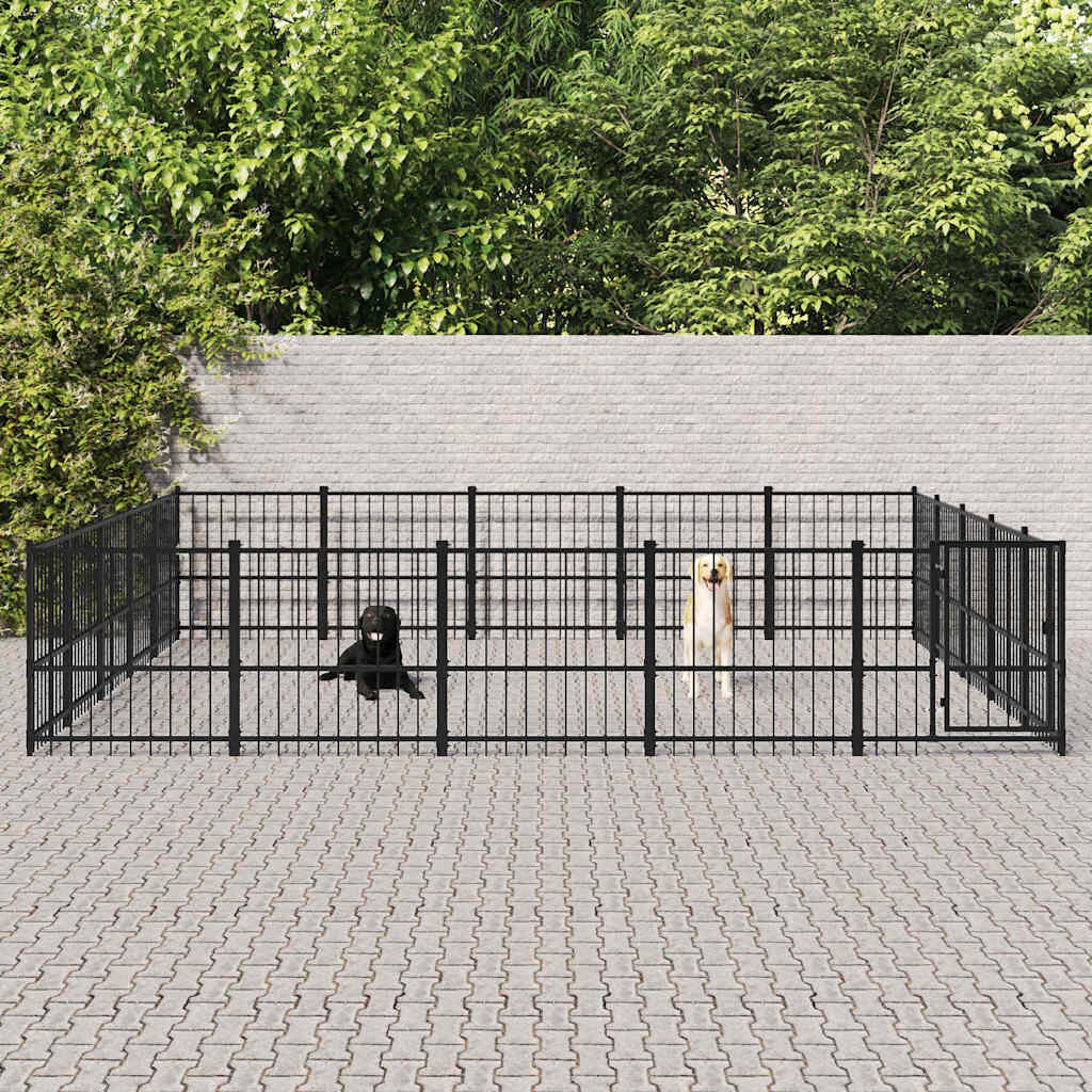 vidaXL Дворна клетка за кучета стомана 2352 м²